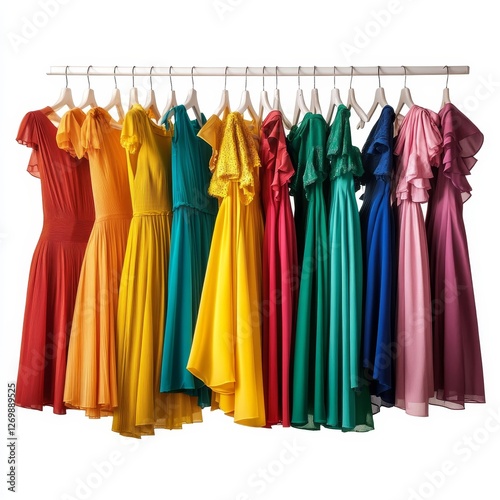 Display of Colorful T-Shirts Hanging on Hangers in a Well-Lit Setting Showcases Various Styles and Hues for Casual Wear and Everyday Comfort