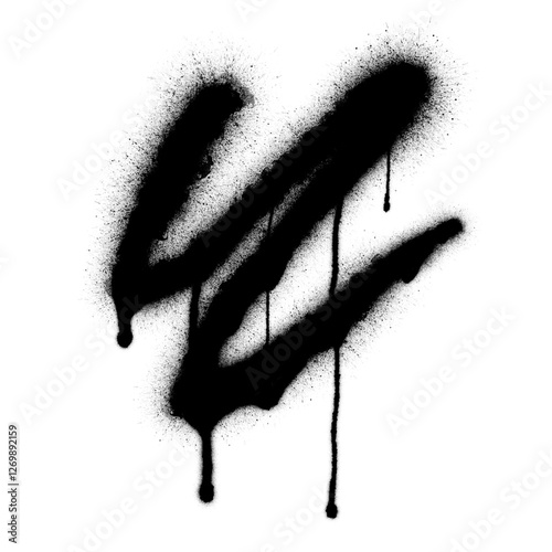 Black running spray-paint line