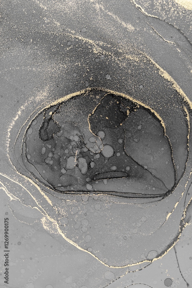 Obraz premium Original artwork photo of marble ink abstract art. High resolution photograph from exemplary original painting. Abstract painting was painted on HQ paper texture to create smooth marbling pattern.