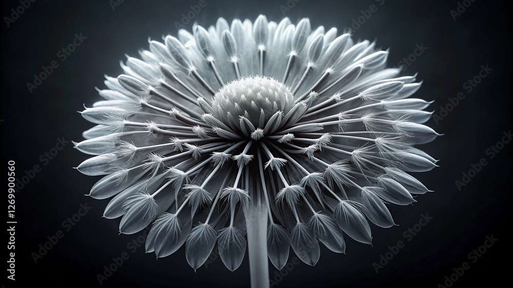 dandelion seeds on black dandelion seeds on black