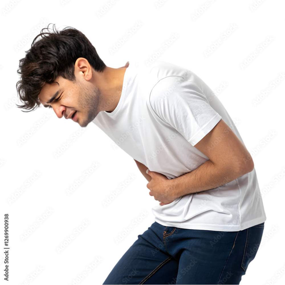 Man with stomachache Man with stomachache