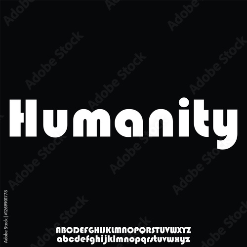 Modern humanist sans serif alphabet display font vector