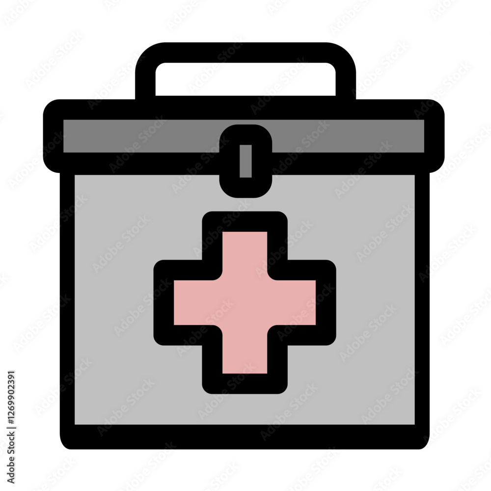 First aid kit - clean and modern pharmacy and medicine icon. First aid kit - clean and modern pharmacy and medicine icon.