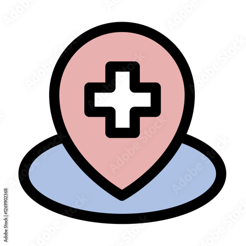 First aid and hospital location - clean and modern pharmacy and medicine icon