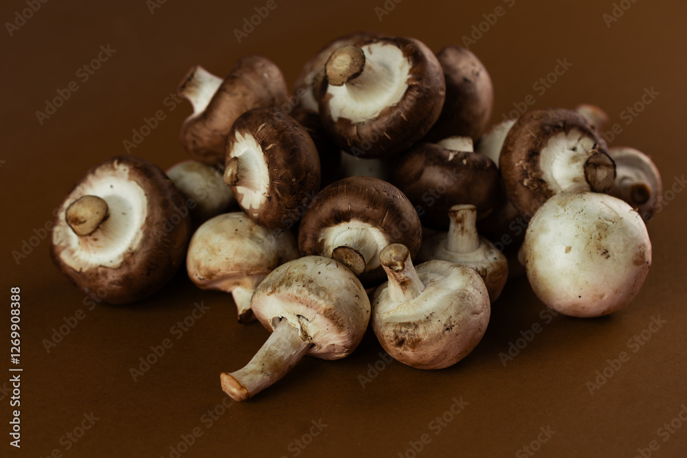 A Bountiful Collection of Fresh, Organic Mushrooms Perfect for Culinary Creations and Healthy Eating, Showcasing Nature's Delicious Fungi Variety in Stunning Detail A Bountiful Collection of Fresh, Organic Mushrooms Perfect for Culinary Creations and Healthy Eating, Showcasing Nature's Delicious Fungi Variety in Stunning Detail