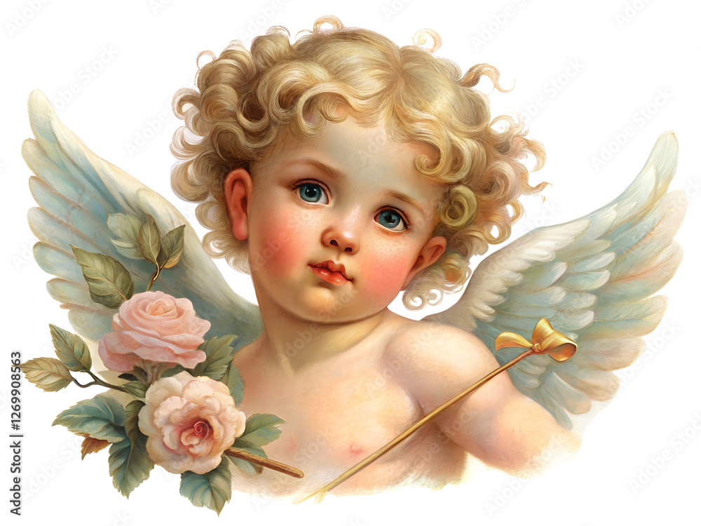 Fototapeta premium angel on a white background