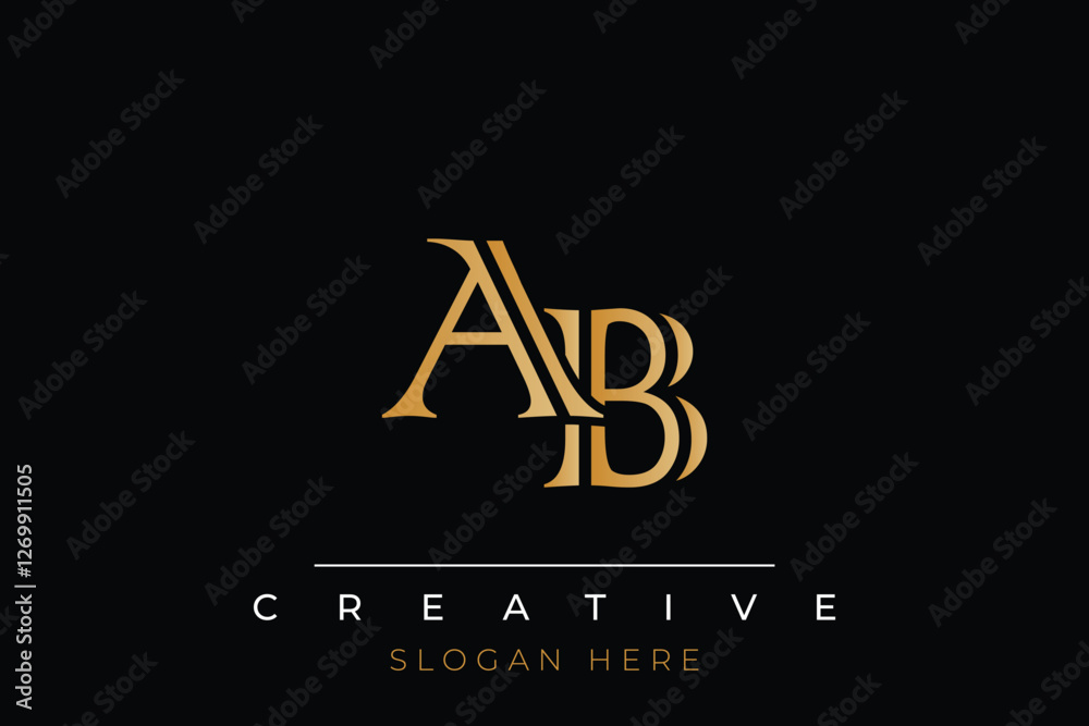 Sophisticated gold AB monogram logo on a sleek black background, ideal for branding, creative design, and luxurious themes. Sophisticated gold AB monogram logo on a sleek black background, ideal for branding, creative design, and luxurious themes.