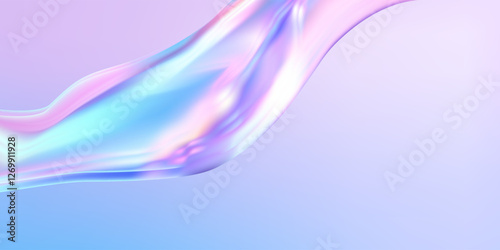 Wallpaper Mural Abstract  holographic wave.Flow iridescent fluid.Dynamic spectrum ribbon. Torontodigital.ca