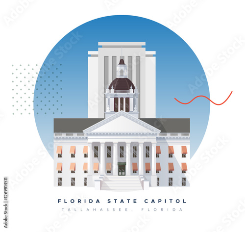 Florida State Capital, Tallahassee - Stock Illustration