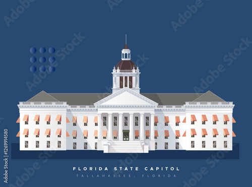 Florida State Capital, Tallahassee - Stock Illustration