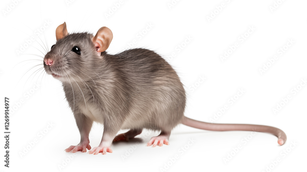 rat isolated on white background. Funny rat rat isolated on white background. Funny rat