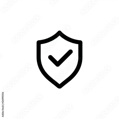 Free Download Minimalist shield icon with check mark symbolizing security, privacy and protection - GFXLoad
