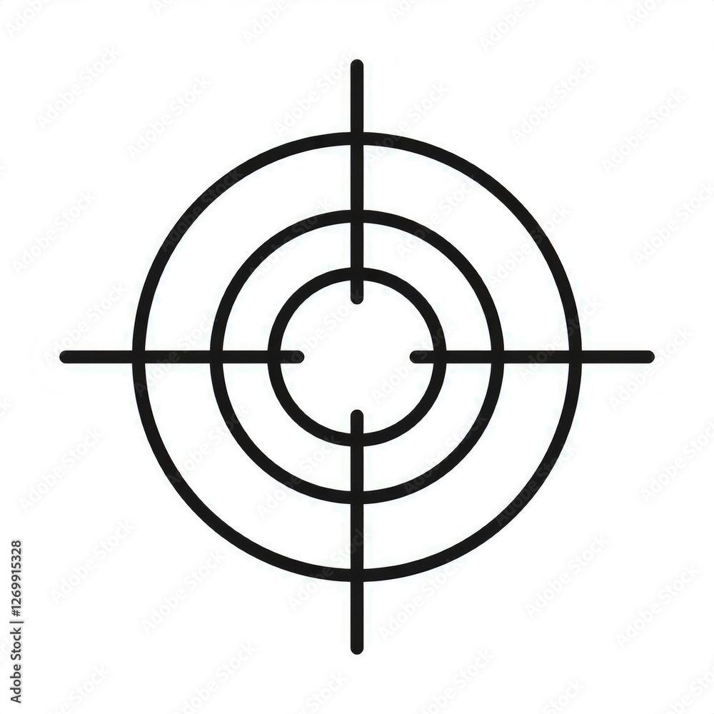 Simple target icon symbolizing focus, precision, and the pursuit of objectives Simple target icon symbolizing focus, precision, and the pursuit of objectives