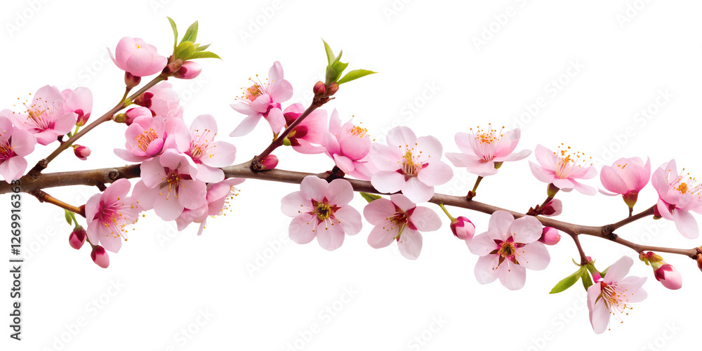Fototapeta premium cherry blossom isolated on white