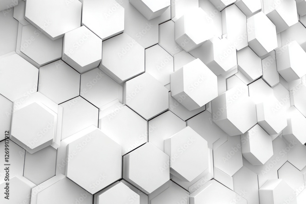 Abstract white background with a hexagonal pattern for a technology concept vector presentation design background. Copy space available Abstract white background with a hexagonal pattern for a technology concept vector presentation design background. Copy space available