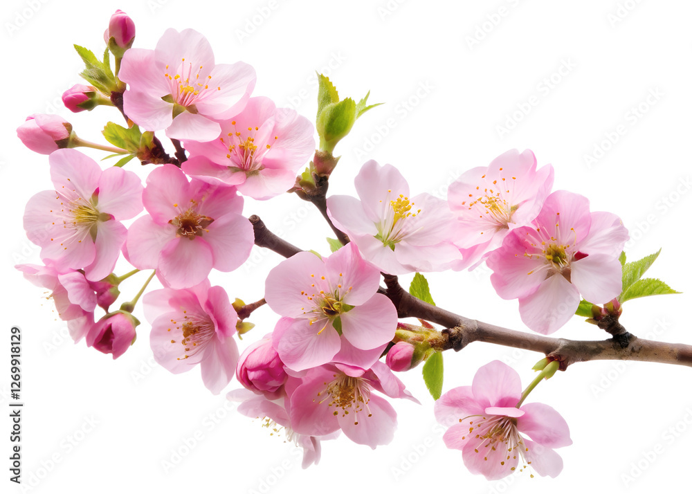 cherry blossom isolated on white