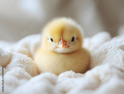 Wallpaper Mural Cute Chicken With Soft Feathers Sits on a White Background Showcasing Its Adorable Features and Vibrant Colors, Capturing the Essence of a Young Bird's Charm Torontodigital.ca