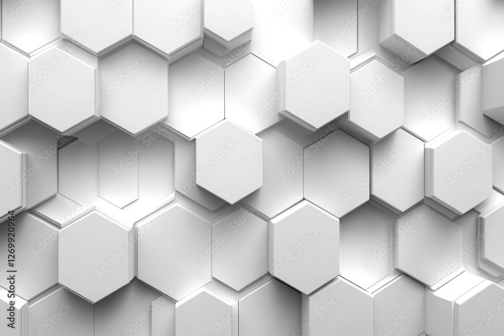 Naklejka premium Abstract white background with a hexagonal pattern for a technology concept vector presentation design background. Copy space available
