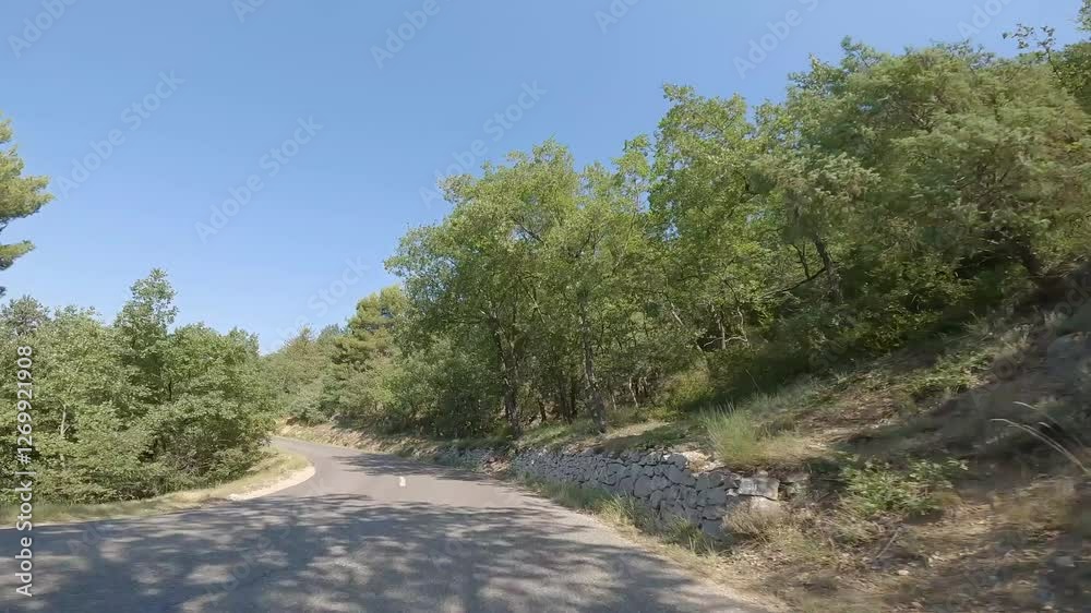 driving on a mountain road in the Verdon Gorge in France driving on a mountain road in the Verdon Gorge in France