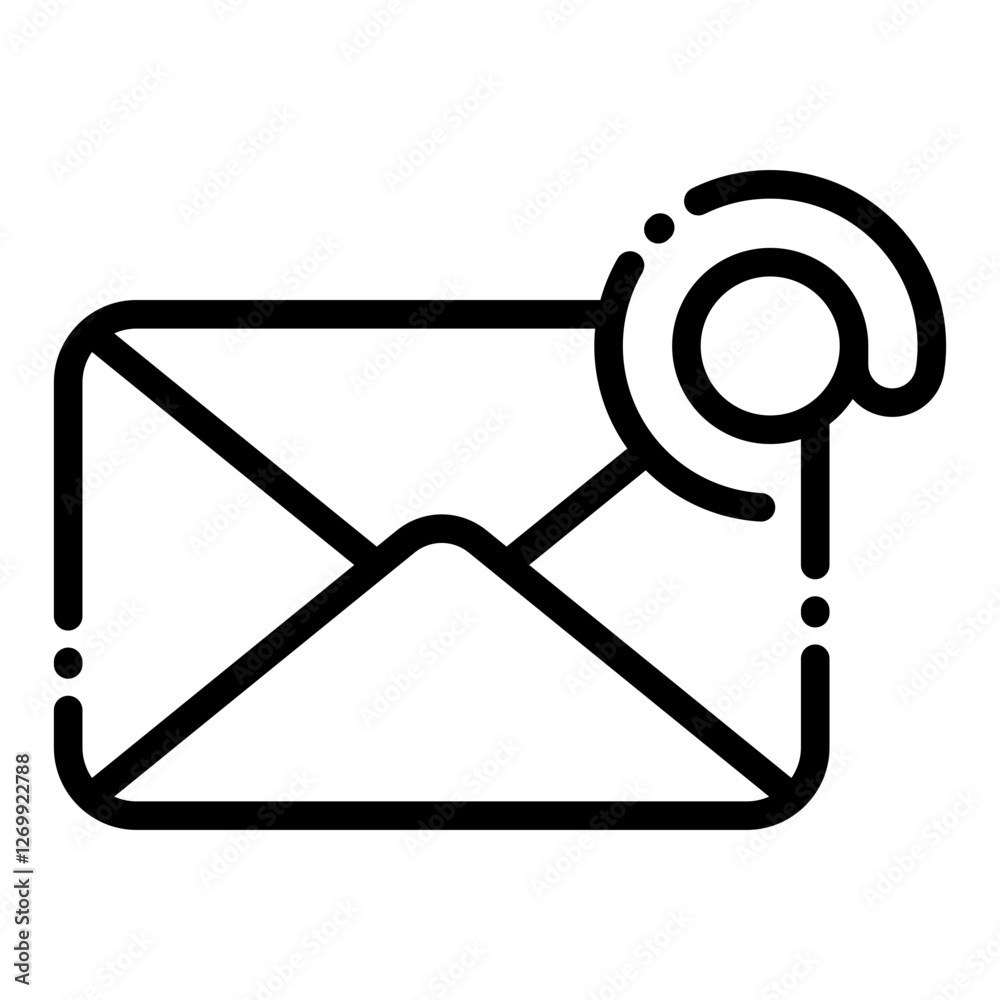 Line Email vector illustration icon for your business needs Line Email vector illustration icon for your business needs