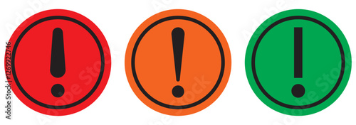 Warning caution sign icon in flat style. Exclamation mark symbol on triangle shape