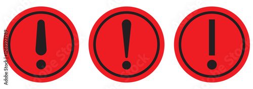 Warning caution sign icon in flat style. Exclamation mark symbol on triangle shape