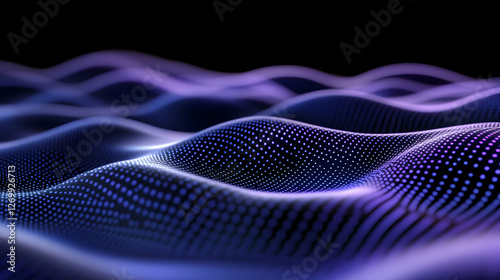 This image features mesmerizing waves of purple and blue light, creating a dynamic visual texture that evokes a sense of movement and depth, perfect for digital art projects. photo