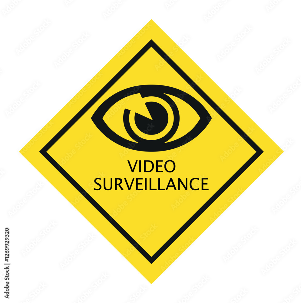 Video surveillance warning vector icon Video surveillance warning vector icon
