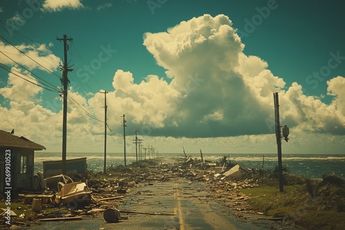 Nature's Wrath - A vast mound of wreckage is left in the wake of an EF5 tornado that completely destroys every structure in its mile-wide trajectory photo