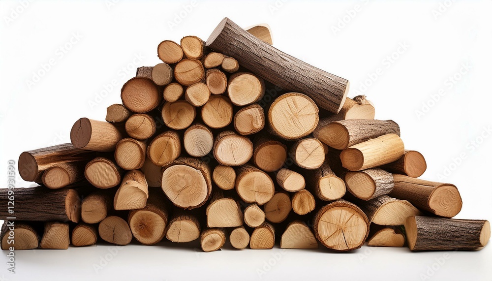 stacked firewood logs on white isolated background stacked firewood logs on white isolated background