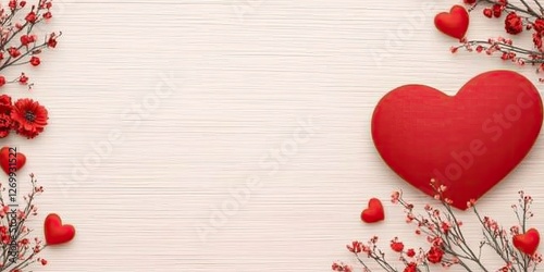 Red hearts and flowers valentines day decor
