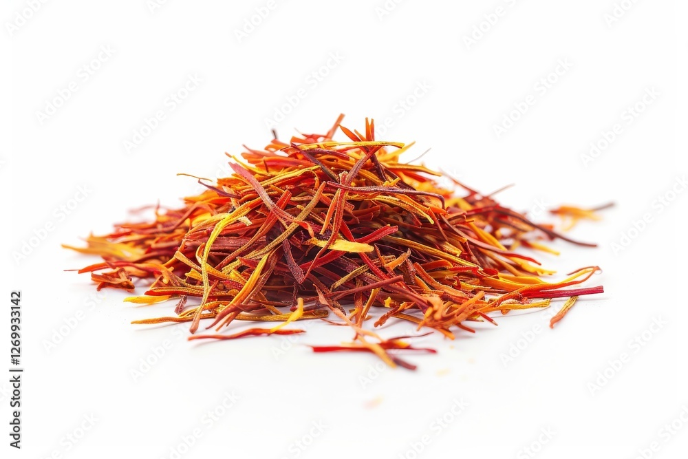 Fototapeta premium Vibrant strands of saffron enhance culinary delights with rich color and unique flavor isolated on transparent background
