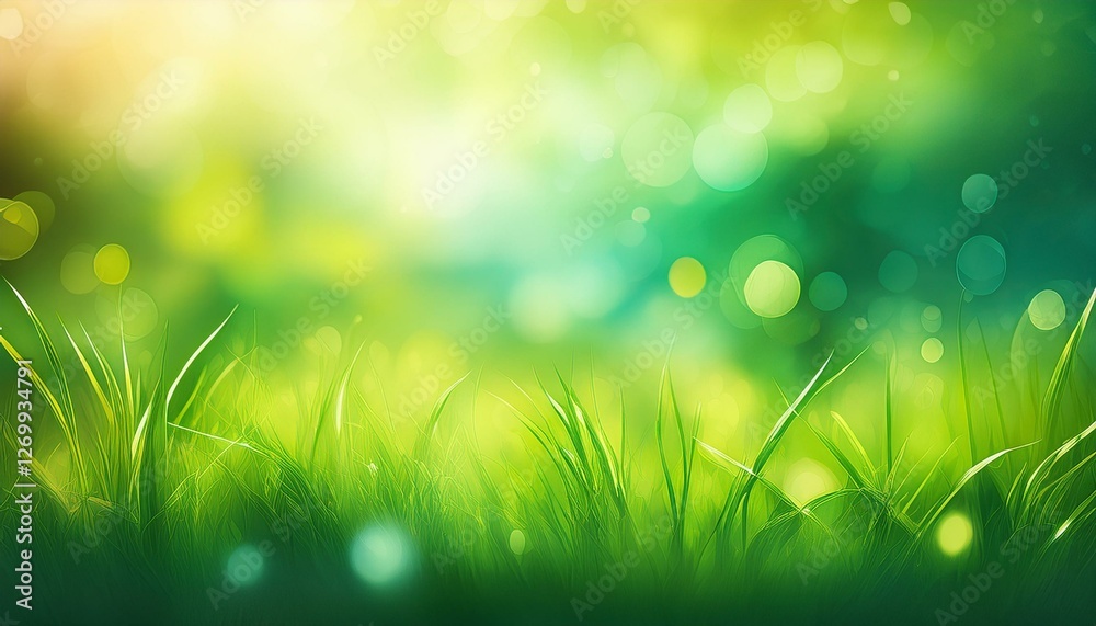 abstract spring or summer background with fresh grass outdoor nature banner copy space artistic image with a bokeh illustration abstract spring or summer background with fresh grass outdoor nature banner copy space artistic image with a bokeh illustration