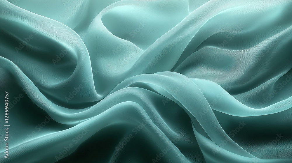 Obraz premium Elegant turquoise liquid texture with flowing motion and soft waves