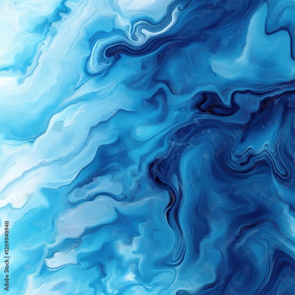 Obraz premium Abstract blue fluid texture with smooth transitions and dynamic flow