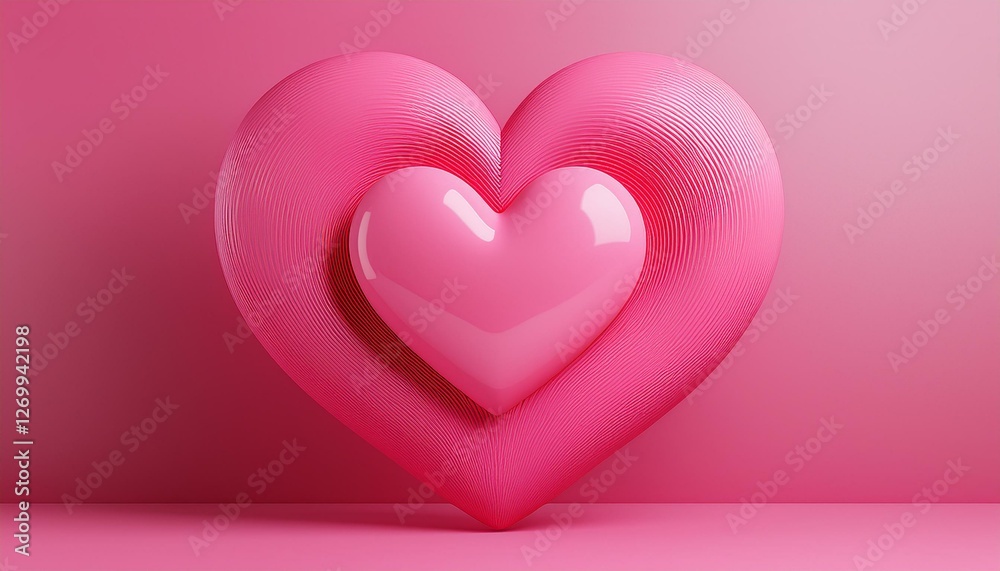 big pink heart with copy space on pink background valentine s day greeting card design 3d rendering 3d illustration big pink heart with copy space on pink background valentine s day greeting card design 3d rendering 3d illustration