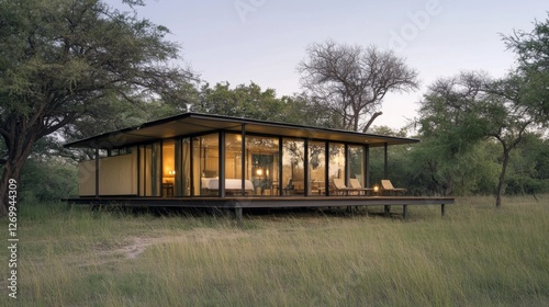 Modern Safari Cabin in Savanna photo