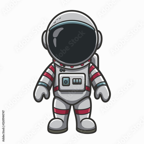 Cute Cartoon Astronaut in a Space Suit