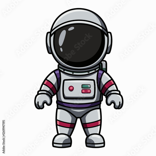Cute Cartoon Astronaut in a Space Suit