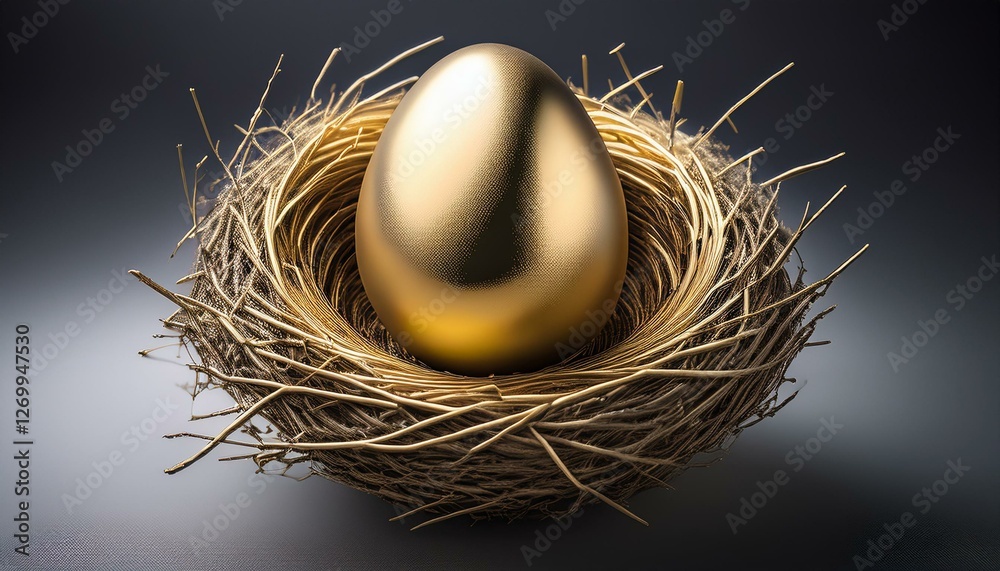 golden egg in a nest on a clear background symbolizing wealth and prosperity created with generative ai technology golden egg in a nest on a clear background symbolizing wealth and prosperity created with generative ai technology