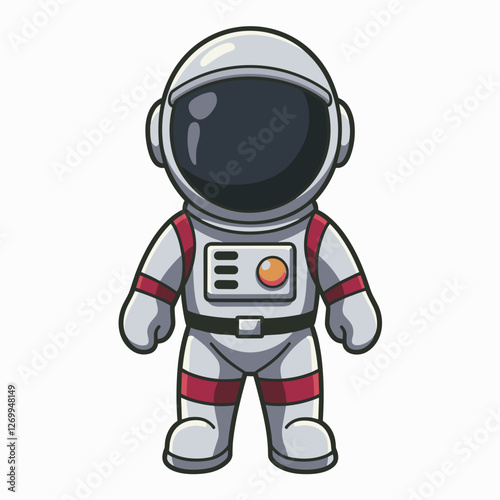 Cute Cartoon Astronaut in a Space Suit