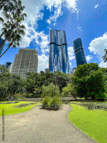Obraz na płótnie Oakman's Lagoon in Brisbane's Botanic Garden, Australia w salonie