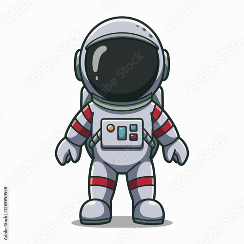 Cute Cartoon Astronaut in a Space Suit