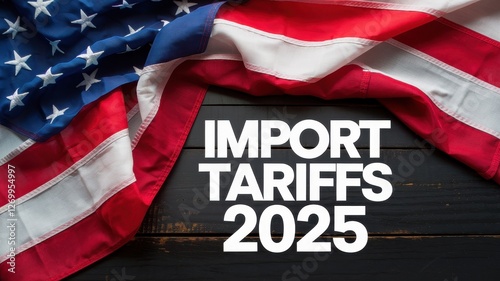 Obraz na płótnie Import tariffs are declared for the year twenty twenty five w salonie