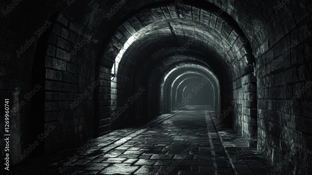 Dark mysterious tunnels. 3d illustration. For other similar images from the series, please, check my portfolio. Dark mysterious tunnels. 3d illustration. For other similar images from the series, please, check my portfolio.