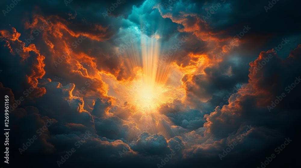 custom made wallpaper toronto digitalHeavenly light bursts forth, the clouds dispersing to create a sparkling trail marking Christ's glorious comeback