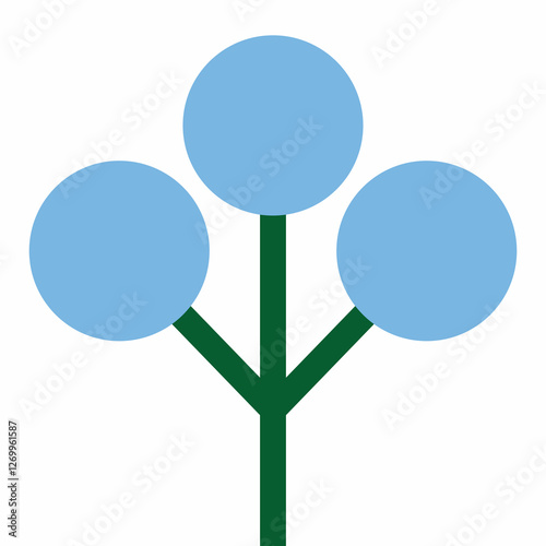 Fluffy flower bud geometric symbol
