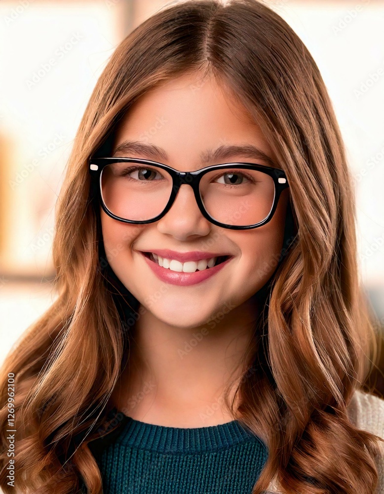 Portrait of a pretty smiling girl with glasses Portrait of a pretty smiling girl with glasses
