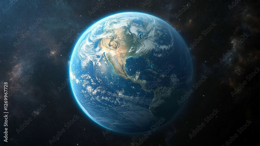 Fototapeta premium The upper sky contains a barely perceptible ozone layer, while subtle stratus clouds fade into the distance, a concept embodied in Stratus Fading Ozone, Distant atmospheric layers