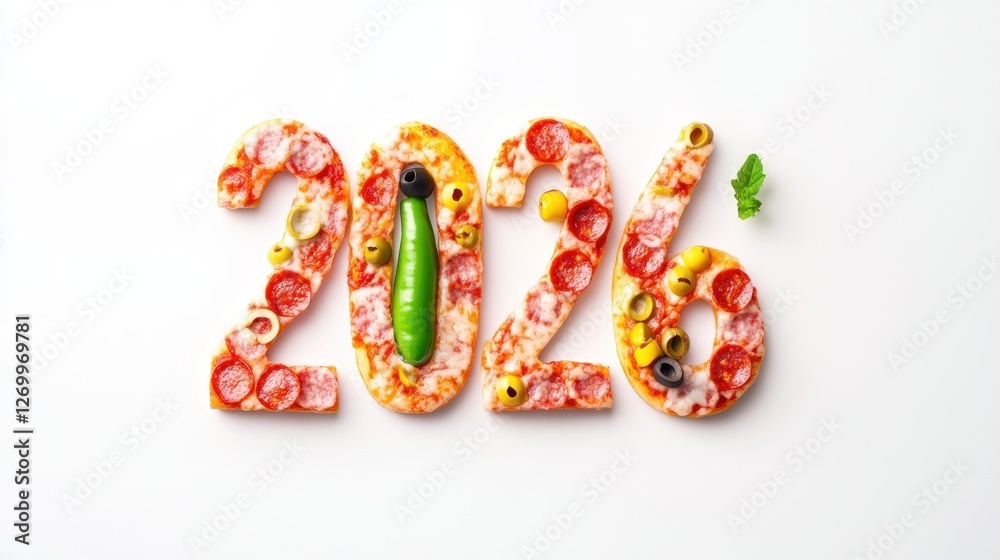 Pizza Slices Form The Year Two Thousand Twenty Six Pizza Slices Form The Year Two Thousand Twenty Six